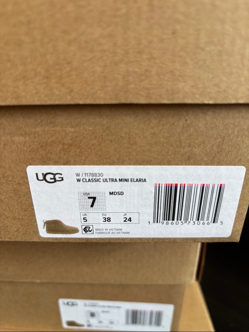 UGG CLASSIC ULTRA MINI ELARIA IN MUSTARD SEED SZ 7,8,9 NEW IN BOX - Picture 8 of 10